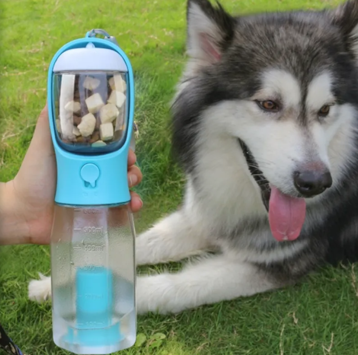 PawFix’s Premium 3-in-1 Pet Water & Food Bottle with Waste Bag Holder